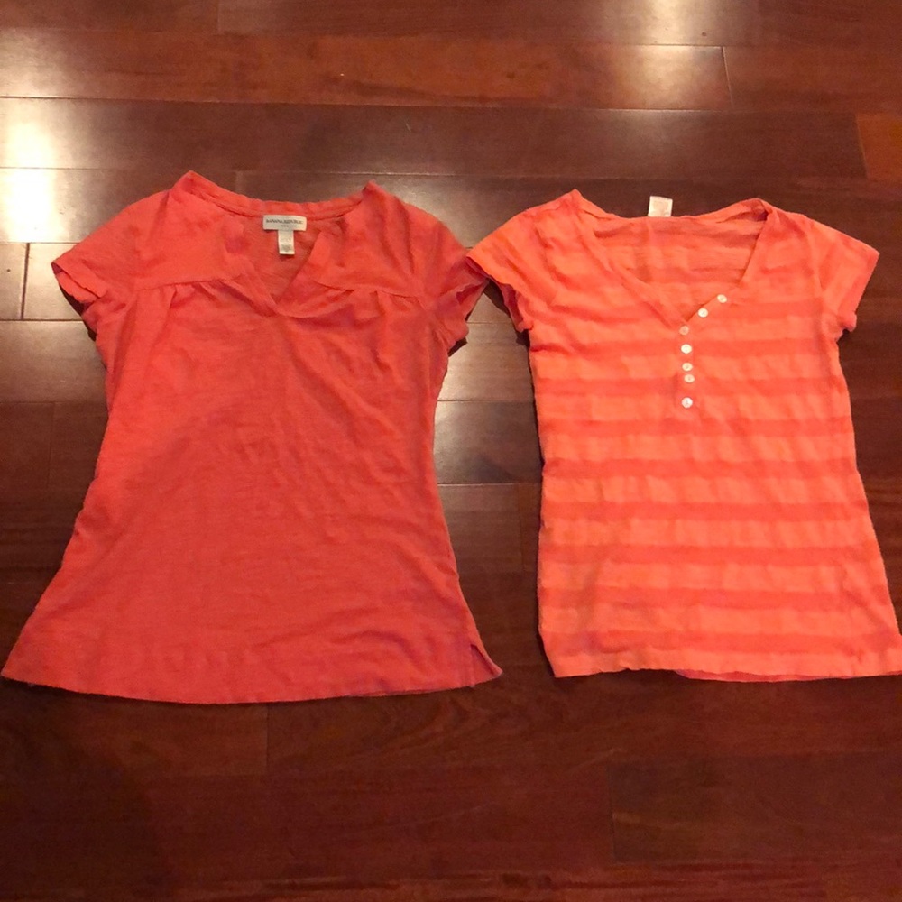 Banana Republic top XS, & add’l coral small bundle